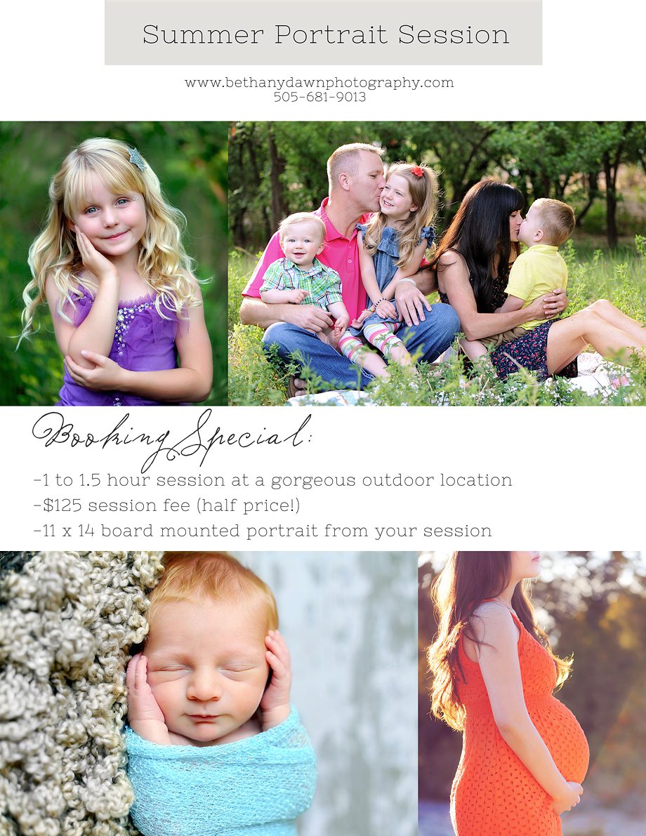 Bethany Dawn Photography Summer Special